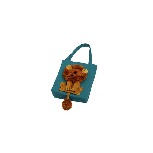 Teal Blue Little Roar lion cat carrier